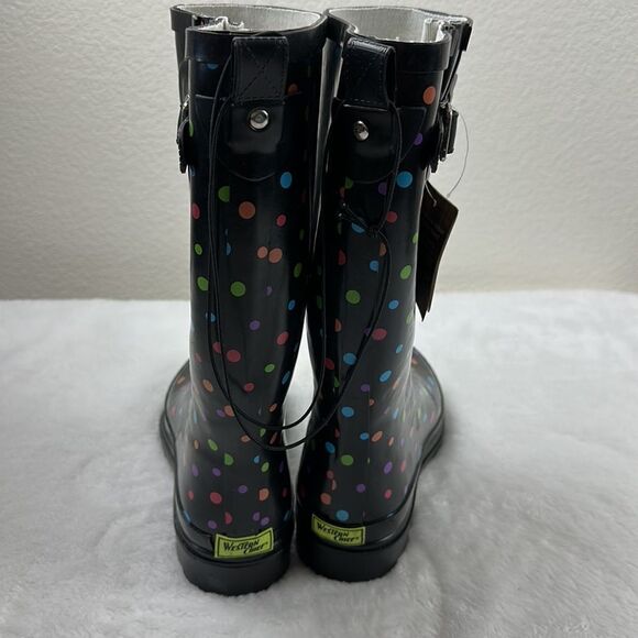 Western Chief Womens Simple Dot Navy Rain boots - Picture 13 of 14
